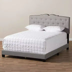 Vivienne Letto Moderno e Contemporaneo in Tessuto Imbottito Grigio Chiaro - Baxton Studio