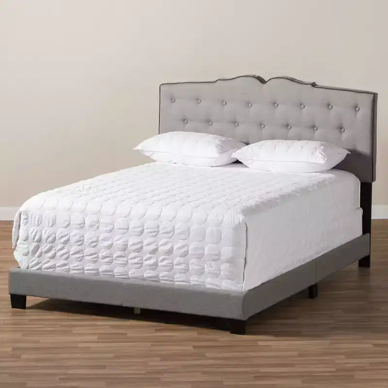 Vivienne Letto Moderno e Contemporaneo in Tessuto Imbottito Grigio Chiaro - Baxton Studio