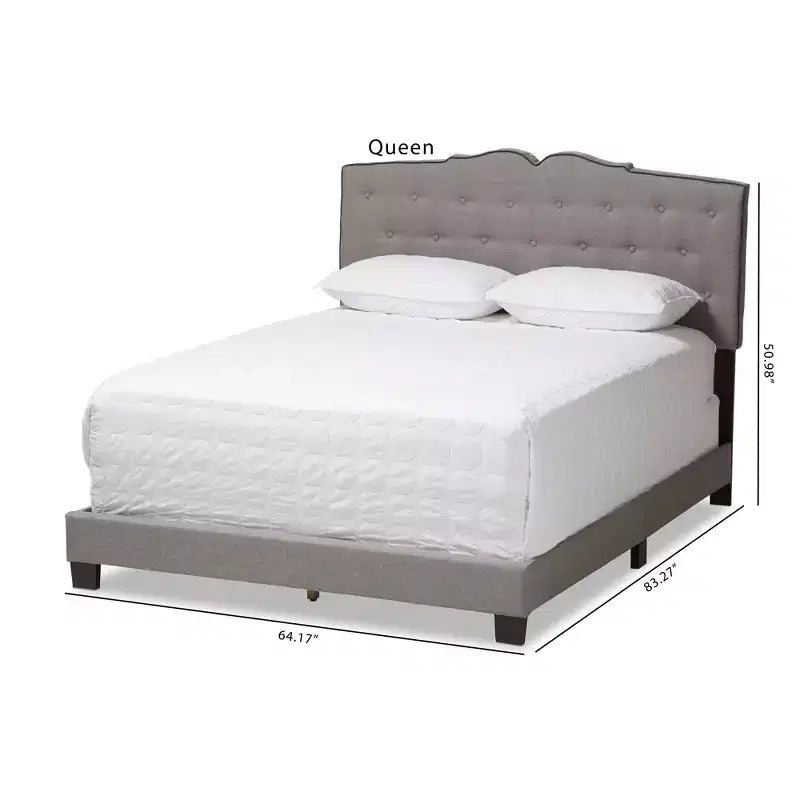Vivienne Letto Moderno e Contemporaneo in Tessuto Imbottito Grigio Chiaro - Baxton Studio