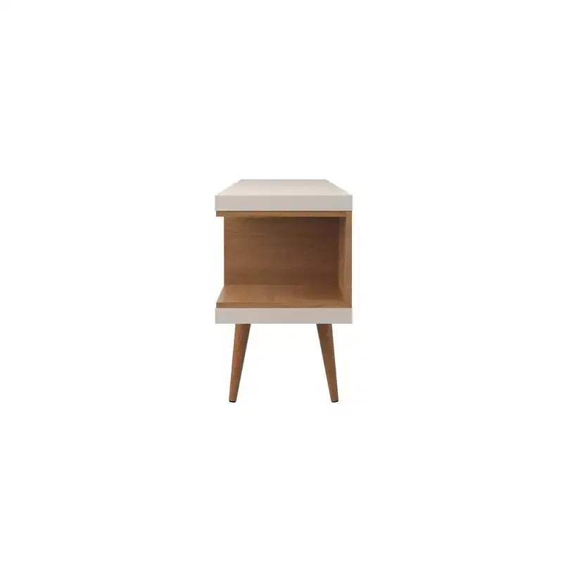 Mobile TV Utopia con gambe in legno allargato e 4 ripiani per TV fino a 50 - Manhattan Comfort