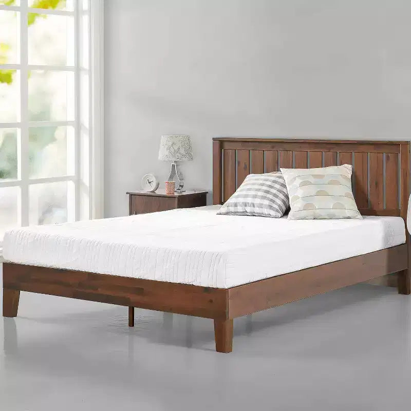 Letto con piattaforma in legno Vivek Deluxe con testiera - Zinus