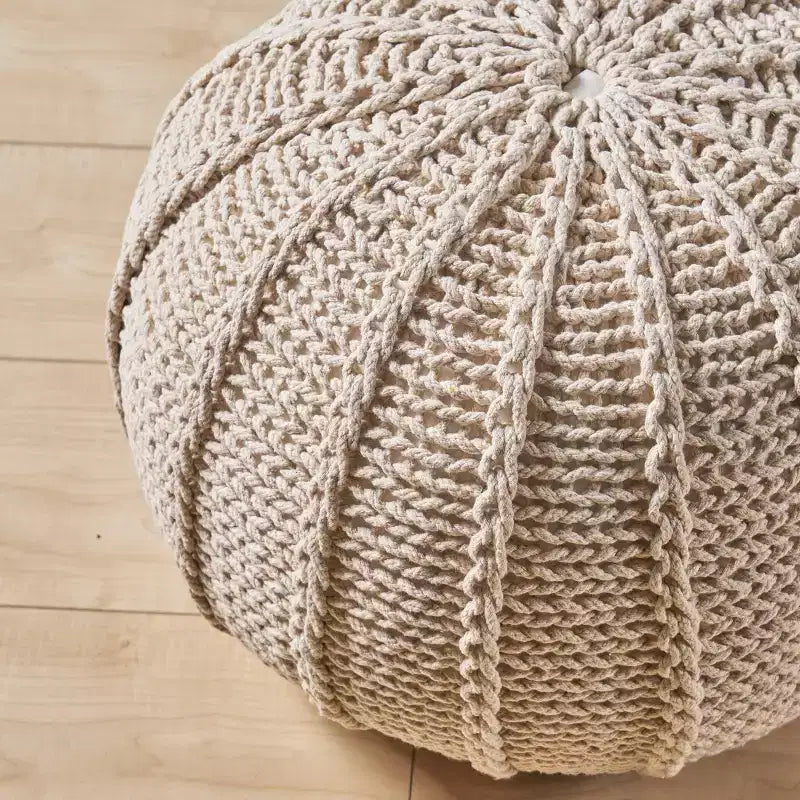 Pouf Corisande in cotone lavorato a maglia - Christopher Knight Home
