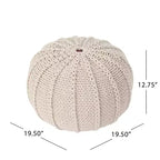 Pouf Corisande in cotone lavorato a maglia - Christopher Knight Home