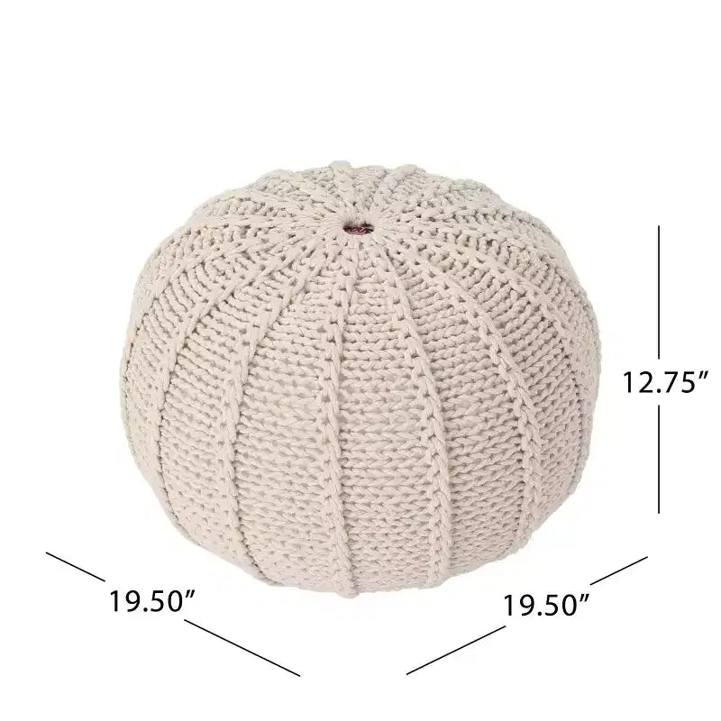 Pouf Corisande in cotone lavorato a maglia - Christopher Knight Home