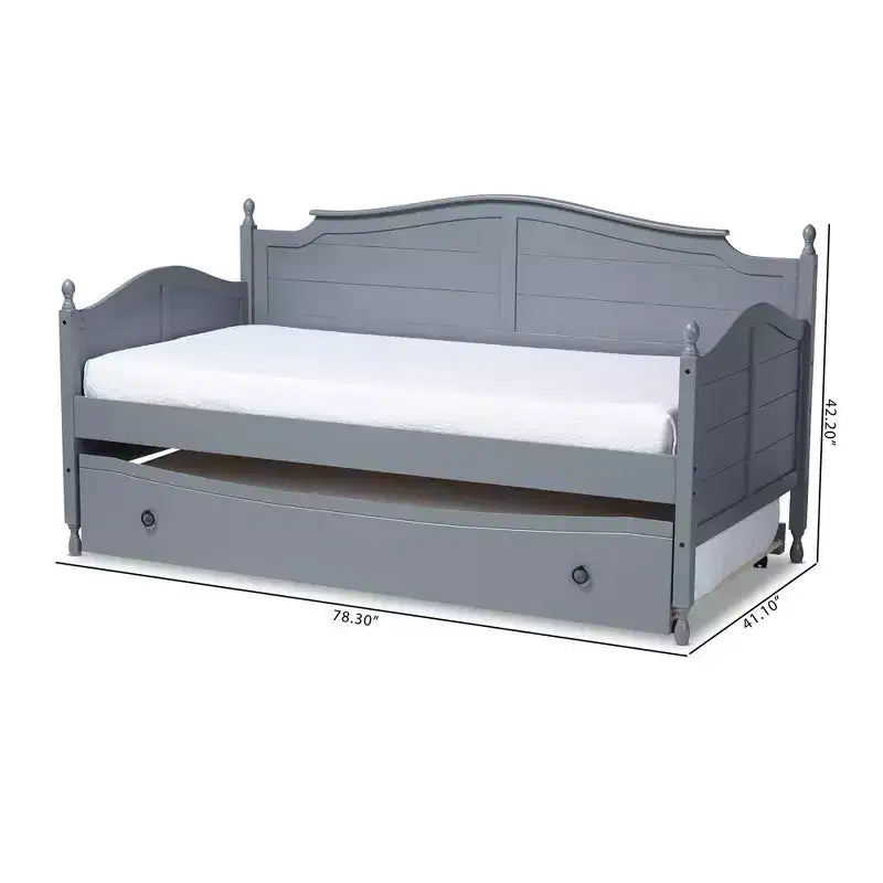 Lettino a giorno Mara Wood con rotelle gemelle - Baxton Studio