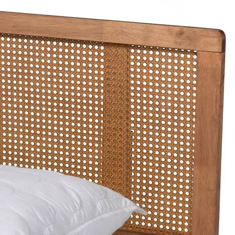 Letto a piattaforma Romy in legno di frassino noce - Baxton Studio