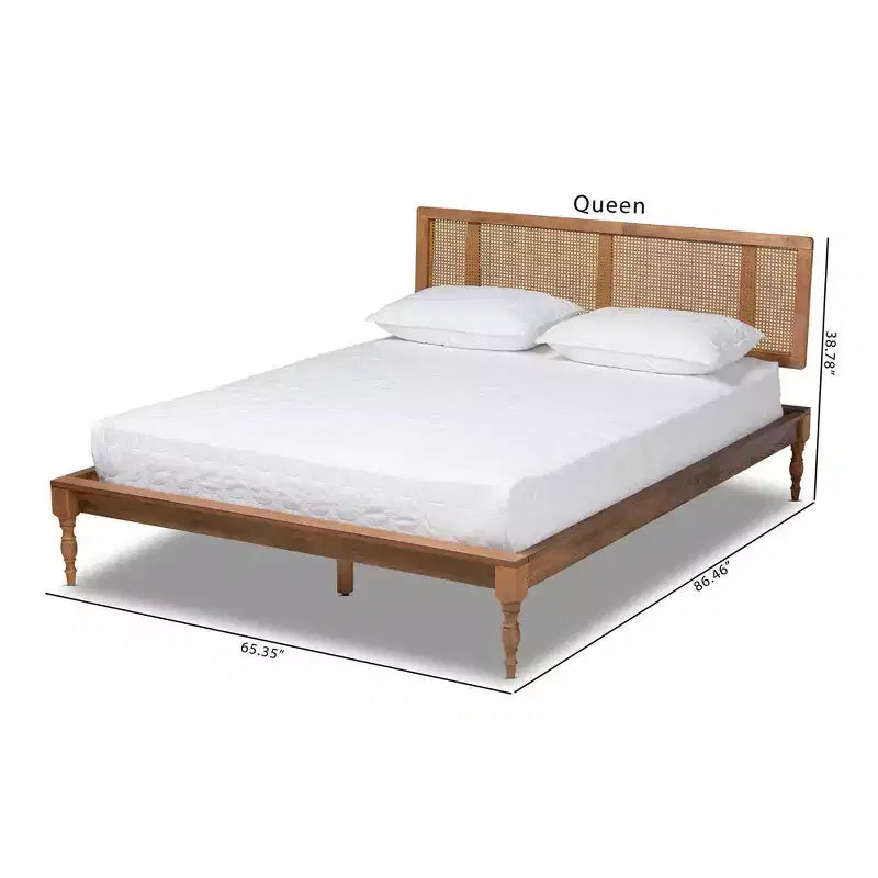 Letto a piattaforma Romy in legno di frassino noce - Baxton Studio