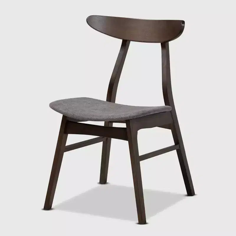 Set da pranzo 5 pezzi Britte in tessuto imbottito e legno - Baxton Studio