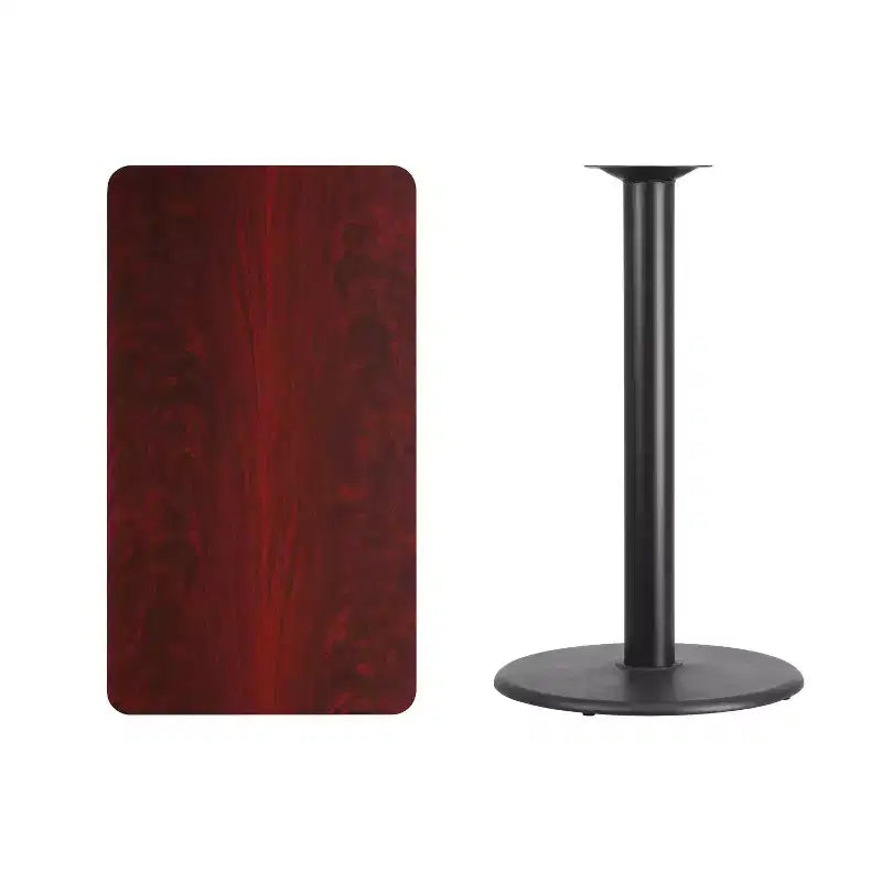 Flash Furniture Piano tavolo rettangolare in laminato 24" x 42" con base da tavolo alta da bar rotonda da 24"