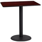 Flash Furniture Piano tavolo rettangolare in laminato 24" x 42" con base da tavolo alta da bar rotonda da 24"