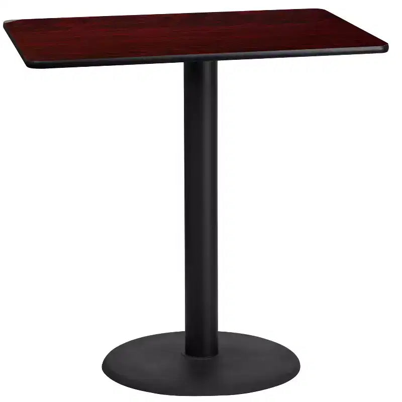 Flash Furniture Piano tavolo rettangolare in laminato 24" x 42" con base da tavolo alta da bar rotonda da 24"