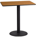 Flash Furniture Piano tavolo rettangolare in laminato 24" x 42" con base da tavolo alta da bar rotonda da 24"