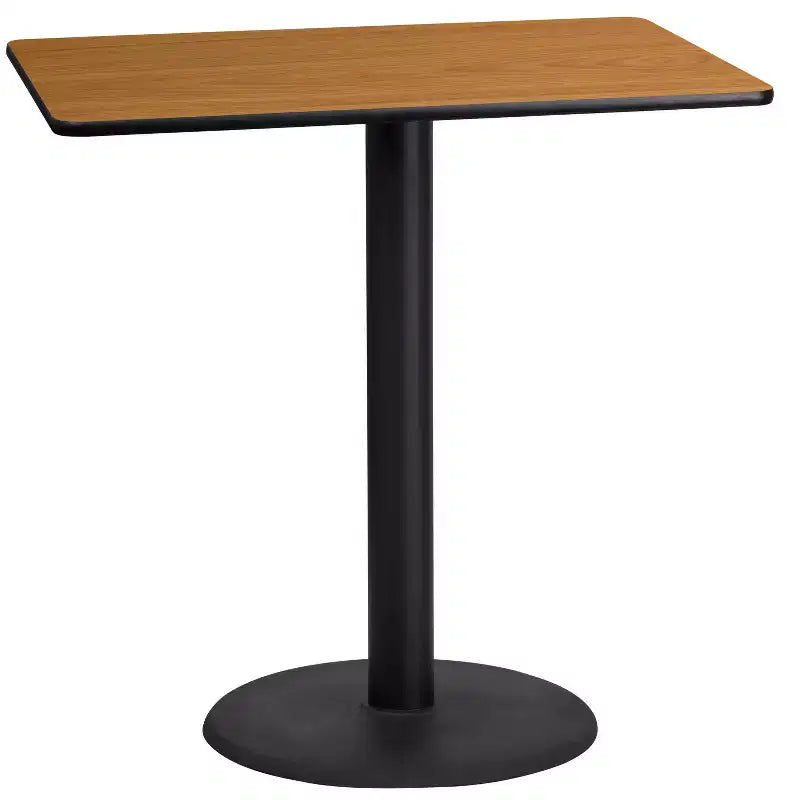 Flash Furniture Piano tavolo rettangolare in laminato 24" x 42" con base da tavolo alta da bar rotonda da 24"