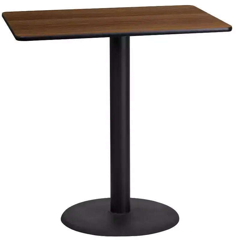Flash Furniture Piano tavolo rettangolare in laminato 24" x 42" con base da tavolo alta da bar rotonda da 24"