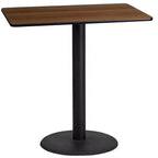 Flash Furniture Piano tavolo rettangolare in laminato 24" x 42" con base da tavolo alta da bar rotonda da 24"