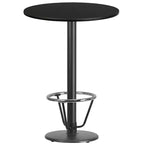 Flash Furniture Piano d'appoggio rotondo laminato da 30'' con Base per tavolo rotonda altezza bar da 18'' e Anello poggiapiedi