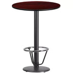 Flash Furniture 30'' Round Laminate Table Top with 18'' Round Bar Height Table Base and Foot Ring