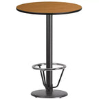 Flash Furniture Piano d'appoggio rotondo laminato da 30'' con Base per tavolo rotonda altezza bar da 18'' e Anello poggiapiedi
