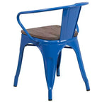 Sedia in metallo Flash Furniture con sedile e braccioli in legno