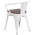 Sedia in metallo Flash Furniture con sedile e braccioli in legno