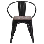 Sedia in metallo Flash Furniture con sedile e braccioli in legno