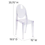 Sedia Flash Furniture Ghost in Cristallo Trasparente
