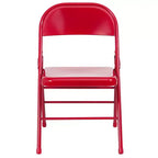 Flash Furniture Sedia Pieghevole in Metallo Serie HERCULES con Doppia Traversina e Doppia Cerniera, Confezione da 2
