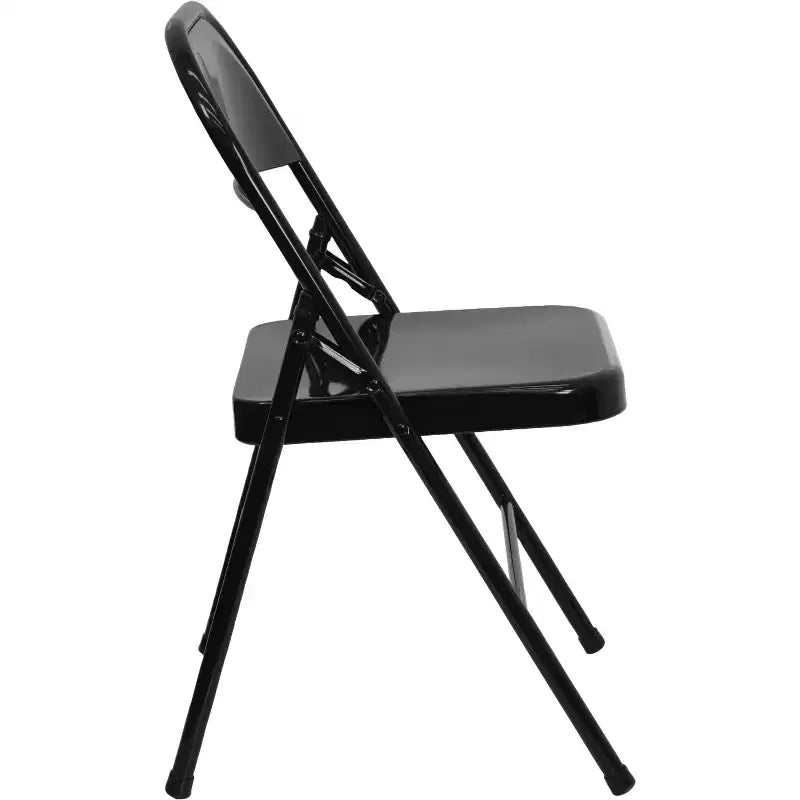 Flash Furniture Sedia Pieghevole in Metallo Serie HERCULES con Doppia Traversina e Doppia Cerniera, Confezione da 2
