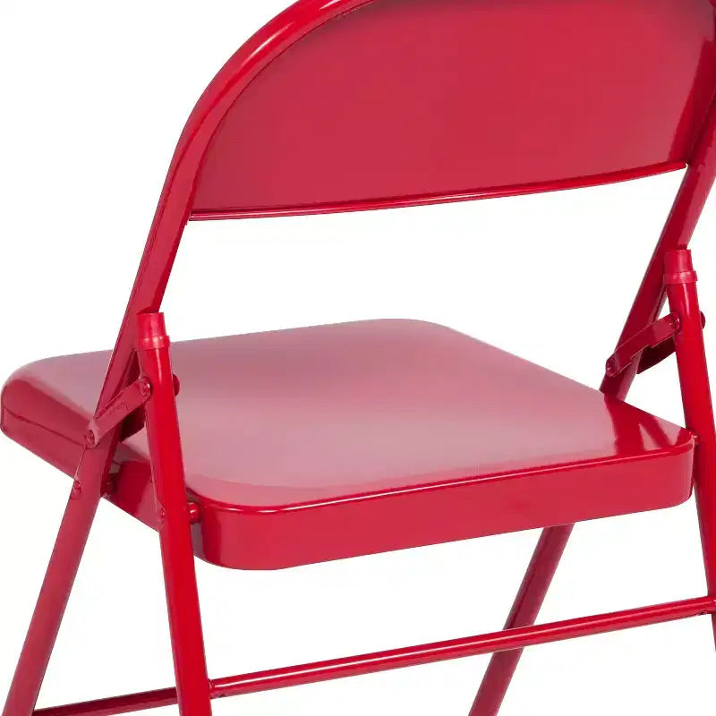 Flash Furniture Sedia Pieghevole in Metallo Serie HERCULES con Doppia Traversina e Doppia Cerniera, Confezione da 2