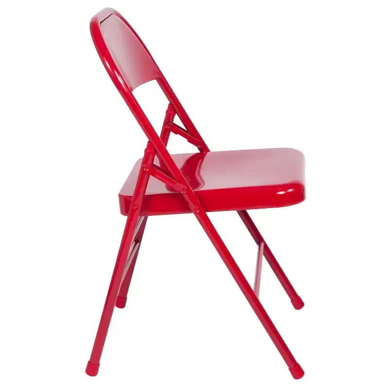 Flash Furniture Sedia Pieghevole in Metallo Serie HERCULES con Doppia Traversina e Doppia Cerniera, Confezione da 2