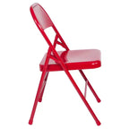 Flash Furniture Sedia Pieghevole in Metallo Serie HERCULES con Doppia Traversina e Doppia Cerniera, Confezione da 2