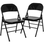 Flash Furniture 2 Pack HERCULES Series Triple Braced & Double Hinged Metal Folding Chair