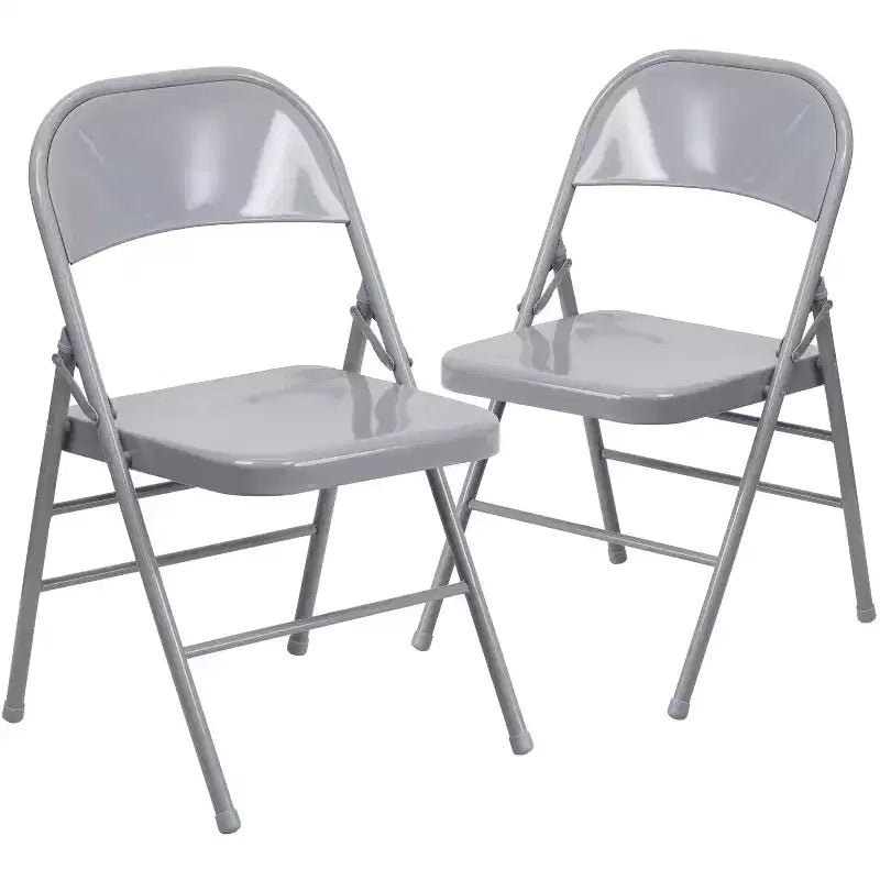 Flash Furniture Sedia Pieghevole in Metallo Serie HERCULES con Doppia Traversina e Doppia Cerniera, Confezione da 2