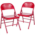 Flash Furniture Sedia Pieghevole in Metallo Serie HERCULES con Doppia Traversina e Doppia Cerniera, Confezione da 2