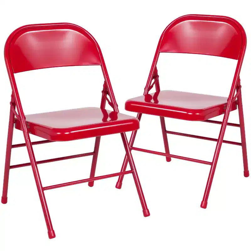 Flash Furniture Sedia Pieghevole in Metallo Serie HERCULES con Doppia Traversina e Doppia Cerniera, Confezione da 2