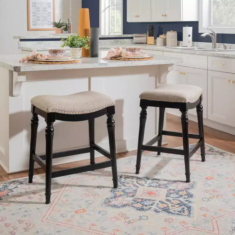 Sgabello da bar senza schienale Brayden Big and Tall con altezza da bancone in legno - Powell