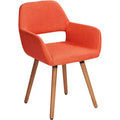 55 Downing Street Nelson Orange Fabric Mid-Century Modern Dining Chair