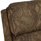 Kensington Hill Beaumont Poltrona reclinabile in tessuto fantasia Paisley marrone caldo Comodo poggiapiedi reclinabile manuale a spinta per camera da letto, soggiorno, sala lettura