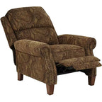 Kensington Hill Beaumont Poltrona reclinabile in tessuto fantasia Paisley marrone caldo Comodo poggiapiedi reclinabile manuale a spinta per camera da letto, soggiorno, sala lettura