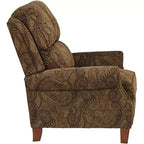 Kensington Hill Beaumont Poltrona reclinabile in tessuto fantasia Paisley marrone caldo Comodo poggiapiedi reclinabile manuale a spinta per camera da letto, soggiorno, sala lettura