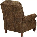 Kensington Hill Beaumont Poltrona reclinabile in tessuto fantasia Paisley marrone caldo Comodo poggiapiedi reclinabile manuale a spinta per camera da letto, soggiorno, sala lettura