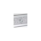 Studio 55D Gia Moderno Tavolino Rettangolare a Specchio Accent Tavolino 50 x 35 cm con 3 Cassetti in Vetro Argento Cristallo per Soggiorno Camera da Letto Comodino Ingresso