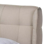 Letto a piattaforma in tessuto imbottito con testiera ad ali Gretchen - Baxton Studio