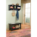 Set Appendiabiti con Panca Shaker Cottage Storage - Alaterre Furniture