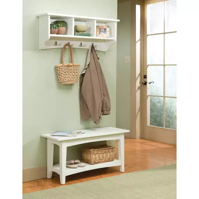 Set Appendiabiti con Panca Shaker Cottage Storage - Alaterre Furniture