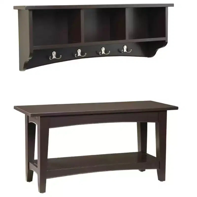 Set Appendiabiti con Panca Shaker Cottage Storage - Alaterre Furniture