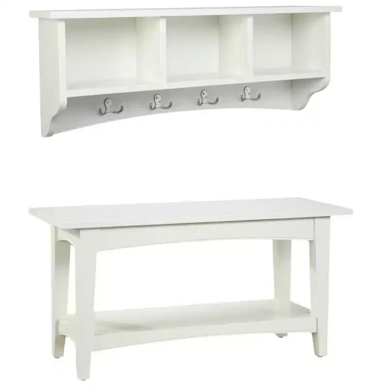 Set Appendiabiti con Panca Shaker Cottage Storage - Alaterre Furniture