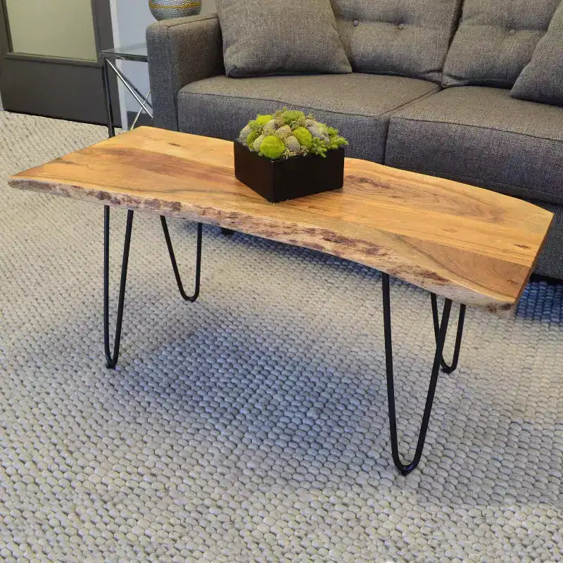 Carolina Living Tavolino/Panca Langdon con Bordo Naturale