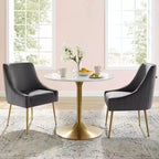 Set of 2 Discern Pleated Back Upholstered Performance Velvet Dining Chairs - Modway
