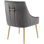 Set di 2 sedie da pranzo Modway Discern imbottite in velluto performante con schienale plissettato